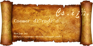 Csemer Árpád névjegykártya