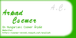 arpad csemer business card